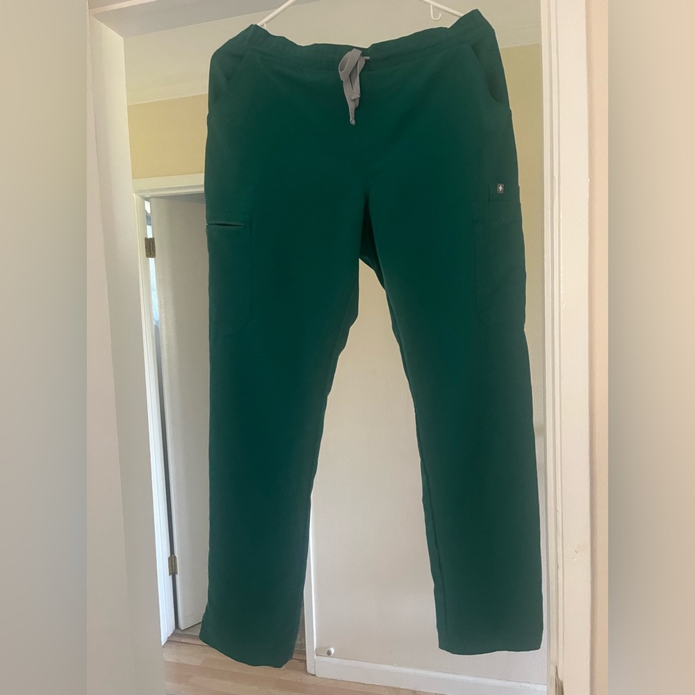 Hunter green Figs scrub pants